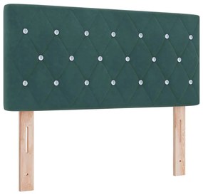Cama Box Spring com Colchão Verde Escuro 90x200 cm em Veludo