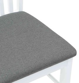 Cadeiras de jantar com almofadões 2 pcs madeira maciça branco