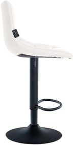 Conjunto de 2 bancos altos Jerry em couro sintético com estrutura preta 87-108,5 x 43 x 46,5 cm Branco
