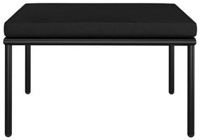 6 pcs conjunto lounge de jardim c/ almofadões PVC preto