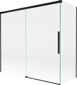 Mexen Rox divisória de chuveiro de 2 painéis deslizantes 170 + 80 x 150 cm, transparente, preto - 8C9-170-080-70-00