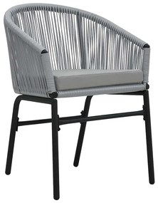 Conjunto de Jantar de Jardim com 5 Peças em Rattan Poli Cinza