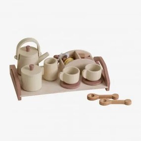 Conjunto De Chá Em Madeira Drusilla Kids Cores Naturais - Sklum