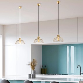 Chandelier Hakcu – Dourado Brilhante – 30 x 30 x 116 cm