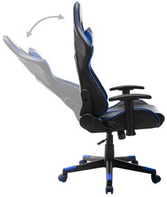 Cadeira de gaming couro artificial preto e azul