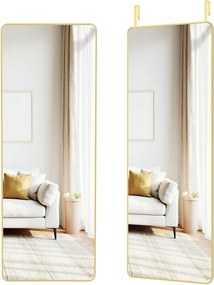 Espelho de corpo inteiro retangular 120 x 40 cm Dourado
