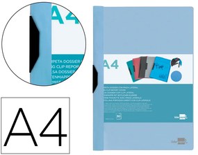 Bolsa Dossier com Clip Lateral Din A4 Celeste Opaco 30 Folhas