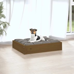 Cama para cães 51,5x44x9 cm madeira de pinho castanho mel