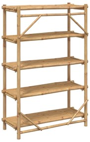 Estante com 5 prateleiras 100x40x150 cm bambu