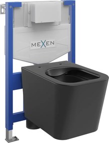 Mexen Teo conjunto embutido WC armação Fenix XS-F com sanita, preto mate - 6803385XX85