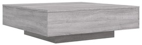 Mesa de centro com luzes LED 100x100x31 cm cinzento sonoma
