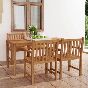 vidaXL 5 pcs conjunto de jantar para jardim madeira de teca maciça