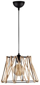 Candeeiro de Teto Jutini – Preto e Bege – Diâmetro 30 cm x Altura 116