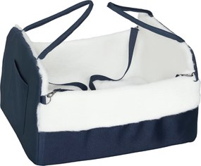 Cadeira auto para cães com cinto de segurança e sistema de fixação, cadeira auto para cães 55 x 46 x 32 cm azul-marinho