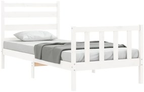 Cama sem colchão 100x200 cm madeira de pinho maciça branco