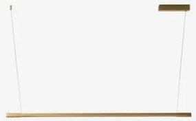 Lâmpada De Teto Suspensa Linear Led 120 Cm Com Luz Indireta Em Alumínio Lirela Dourado Escovado - Sklum