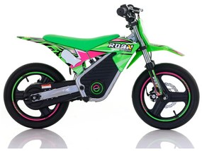 Mini moto elétrica para crianças Minicross 350W Roan MX E350 14/14" Supermotard Verde