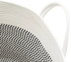 Cesto de arrumação Ø51x33 cm algodão cinzento e branco