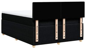 Cama com molas/colchão 140x200 cm tecido preto