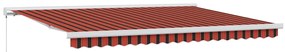 Toldo Retrátil Manual em Laranja e Marrom - 450x300 cm