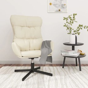 vidaXL Poltrona de descanso couro artificial cor creme