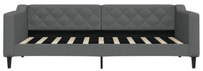 Sofá-cama com gavetão 90x190 cm tecido cinzento-escuro