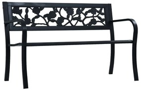 Banco jardim 125 cm aço preto