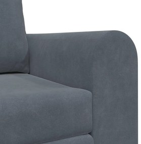 Sofá Cama de Chão 2 em 1 Cinza Escuro 148x71x83 cm Veludo
