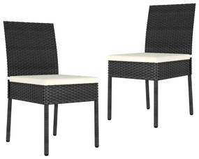 vidaXL Cadeiras de jantar para jardim 2 pcs vime PE preto