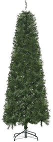 HOMCOM Árvore de Natal Artificial 180cm Ignífugo com 493 Ramos Folhas de PVC Base Dobrável e Suporte Metálico Decoração de Natal para Interiores Verde