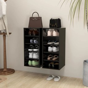 Sapateiras 2 pcs 31,5x35x70 cm derivados de madeira preto