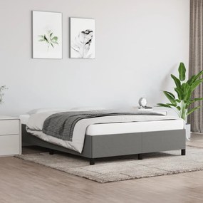 Estrutura de cama sem colchão 140x200 cm tecido cinzento-escuro