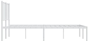 Estrutura de cama com cabeceira 160x200 cm metal branco