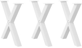 Pés para mesa de jantar em formato de X, 3 peças, branco, 70x(72-73) c