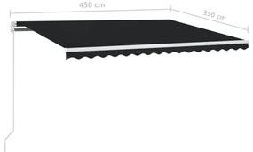 Toldo retrátil manual 450x350 cm antracite