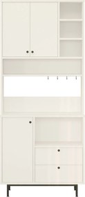Armário Alto de Cozinha "Toledo" - Branco - 88x205x35.5cm - Design Mod