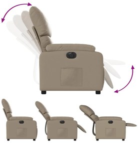Poltrona reclinável elétrica couro artificial cor cappuccino