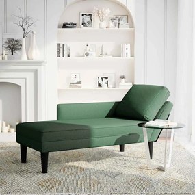 Chaise lounge com almofada tecido corduroy selva verde