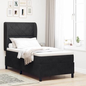 Cama Box com Colchão vidaXL Preta 90x190 cm Veludo