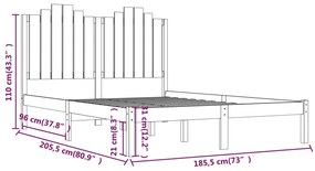 Estrutura de cama super king 180x200 cm pinho maciço