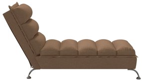 Chaise lounge com almofadões tecido castanho