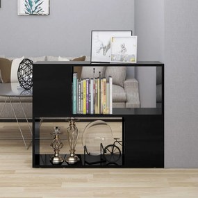 vidaXL Móvel de TV 80x24x63 cm contraplacado preto brilhante