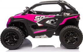 Carro elétrico infantil DRACO 24V 2 Lugares 4x4, Rodas Borracha Rosa