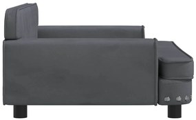 Cama para cães 90x53x30 cm veludo cinzento-escuro