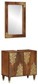 vidaXL Conjunto de Móveis pra Banheiro 2 pcs Castanho 62 x 33 x 58 cm