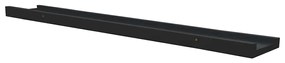 Unidade de prateleiras com rebordo 2 pcs 80x9x3 cm MDF preto