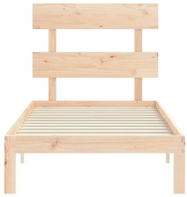 Estrutura cama de solteiro c/ cabeceira madeira maciça