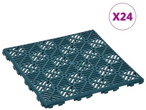 vidaXL Ladrilho de jardim 24 pcs 29x29 cm plástico verde