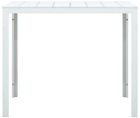 Mesa de centro 78x78x74 cm PEAD aspeto madeira branco
