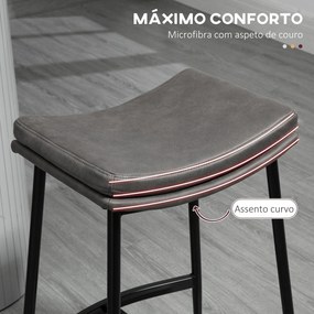 Conjunto de 2 Bancos Altos de Cozinha Bancos de Bar com Estrutura de A